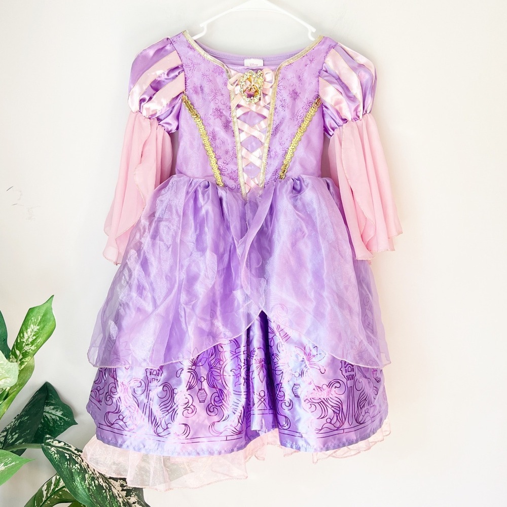 Disney Princess Rapunzel Tangled Costume Dress Purple Full Deluxe 3T-4T XS
